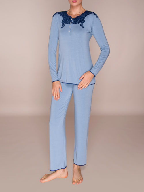 Auckji Camicia Da Notte Donna A Maniche Lunghe Diana: In Seta Viscosa Vistex, Morbida E Termoregolatrice. Tanti Colori E Taglie, Con Pizzo Floreale.